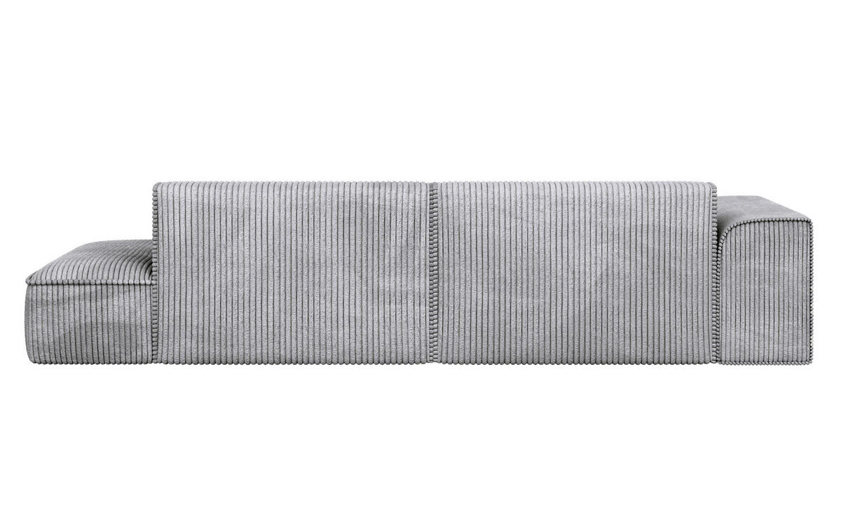 ECKSOFA BILLUND Hellgrau Cord Nierenkissen  - Hellgrau/Schwarz, KONVENTIONELL, Kunststoff/Textil (294/165cm) - Livetastic