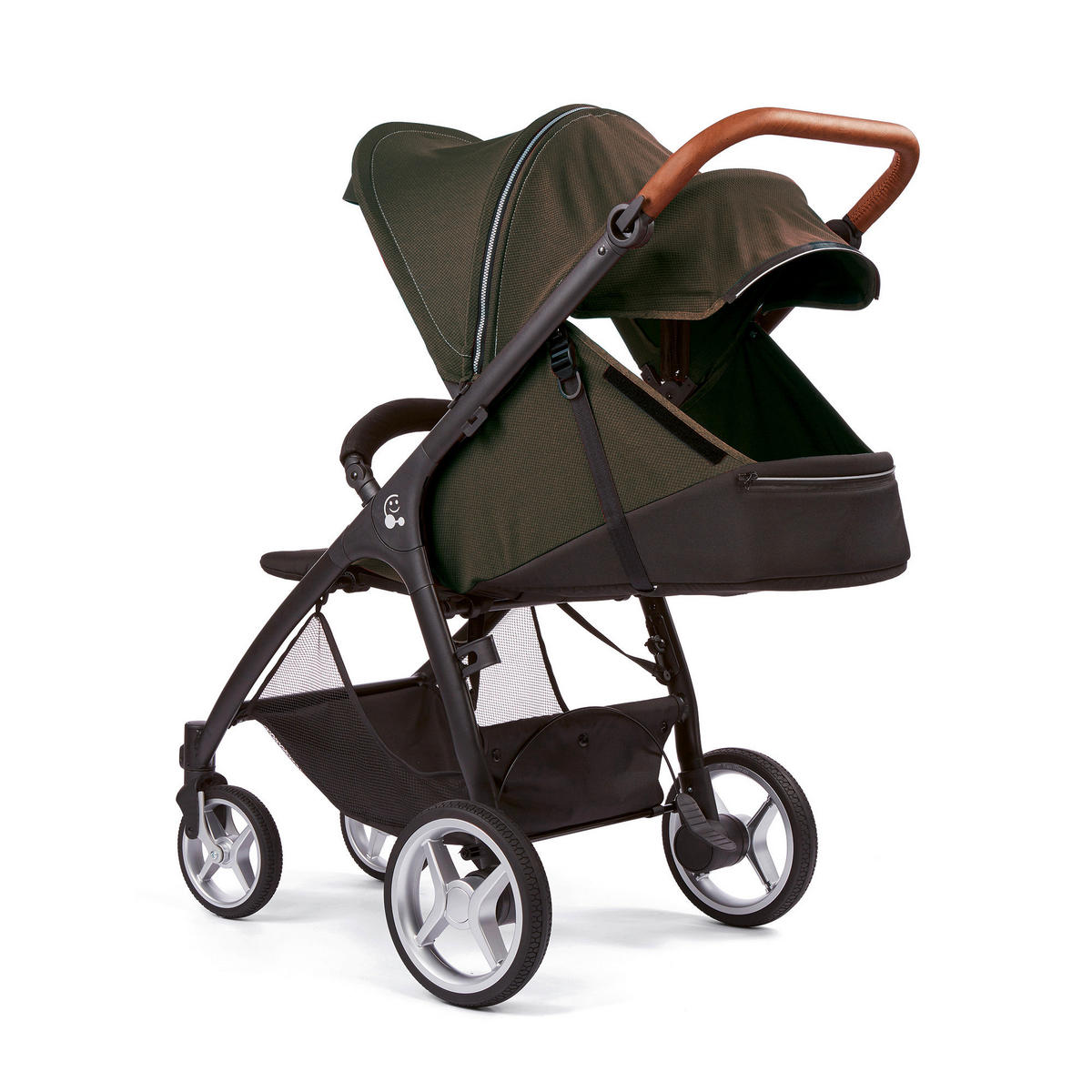 BUGGY Smiloo Happy+  - Schwarz/Olivgrün, Basics, Textil/Metall (60/106/100cm) - Gesslein