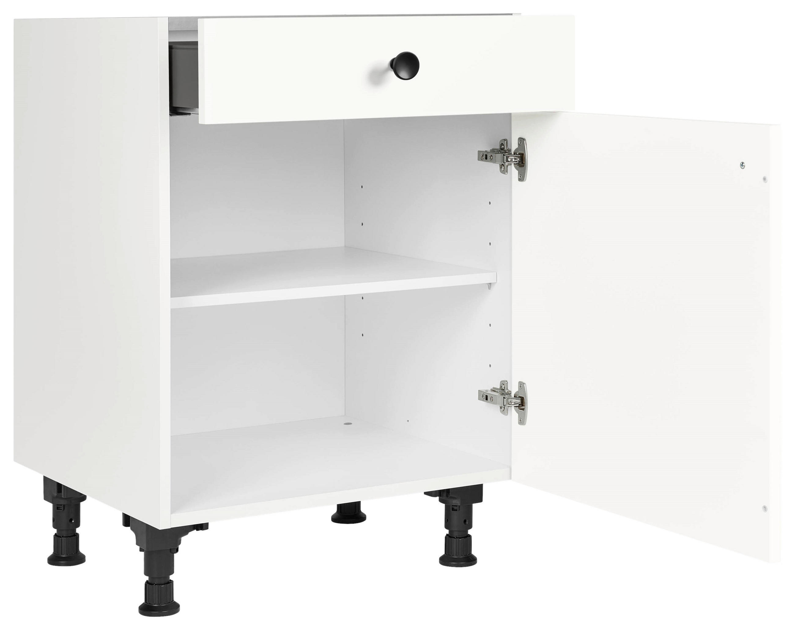 SCHUBKASTENUNTERSCHRANK 60/87/56 cm  in Weiß  - Schwarz/Weiß, MODERN, Holzwerkstoff/Metall (60/87/56cm) - Nobilia