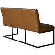 SITZBANK 170/92/63 cm  in Schwarz, Cognac  - Cognac/Schwarz, Design, Leder/Metall (170/92/63cm) - Ambia Home