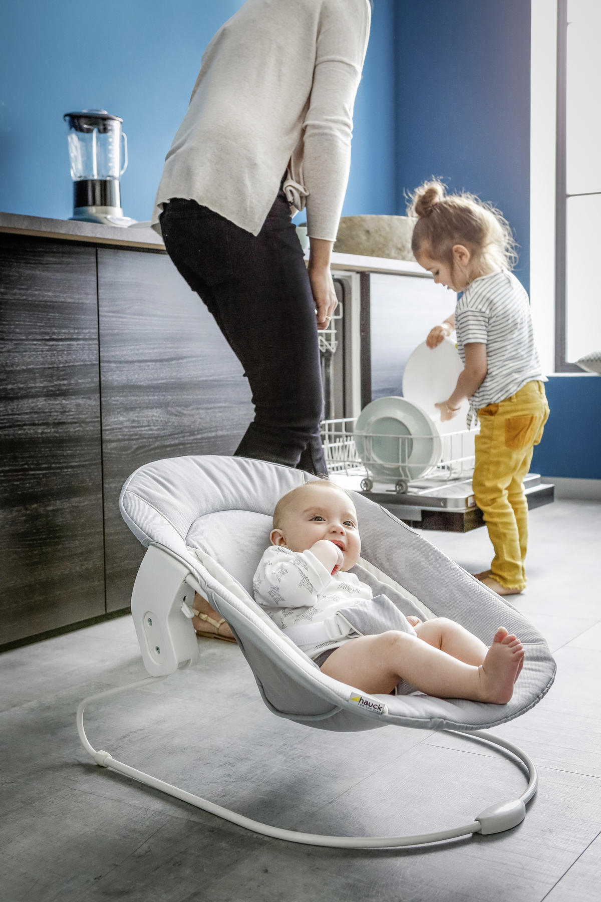 WIPPE ALPHA BOUNCER   - Weiß/Grau, KONVENTIONELL, Textil (66/49/45cm) - Hauck