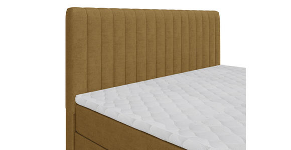 BOXBETT 160/200 cm  in Senfgelb  - Senfgelb/Schwarz, Basics, Kunststoff/Textil (160/200cm) - Carryhome