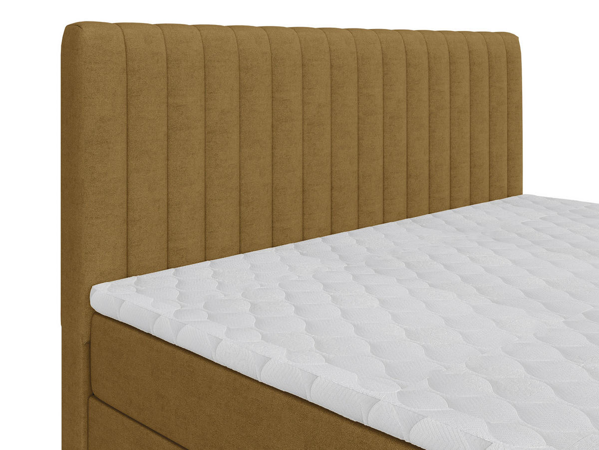 BOXBETT 160/200 cm  in Senfgelb  - Senfgelb/Schwarz, Basics, Kunststoff/Textil (160/200cm) - Carryhome