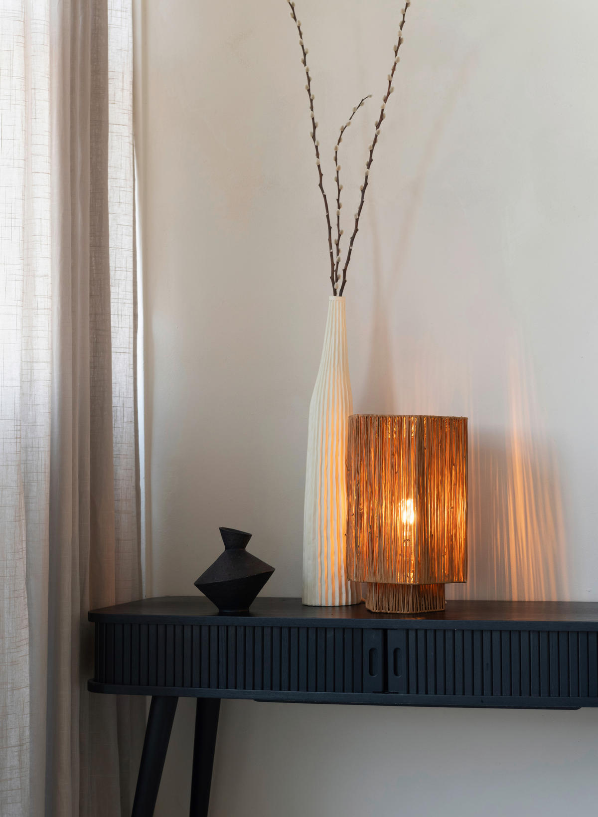 STOLNÁ LAMPA, nožný spínač, E27, 22/22/36 cm - hnedá, Basics, prírodné materiály (22/22/36cm) - Good & Mojo