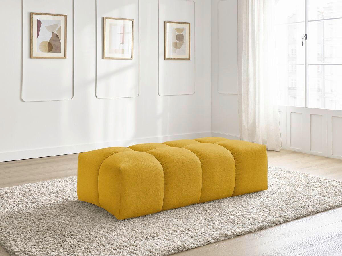 HOCKER EVEREST Struktur Gelb  - Gelb/Schwarz, MODERN, Kunststoff/Textil (140/70/40cm)