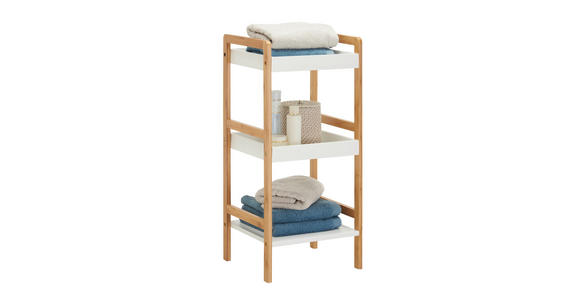 BADEZIMMERREGAL 36/80/33 cm - Naturfarben/Weiß, KONVENTIONELL, Holz/Holzwerkstoff (36/80/33cm) - Xora