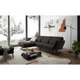 ECKSOFA Dunkelbraun Flachgewebe  - Dunkelbraun/Schwarz, Design, Textil/Metall (176-217/279-327cm) - Dieter Knoll