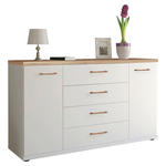 SIDEBOARD 149/86/42 cm  in Weiß, Eiche Bianco  - Eiche Bianco/Schwarz, KONVENTIONELL, Holz/Holzwerkstoff (149/86/42cm) - Venda