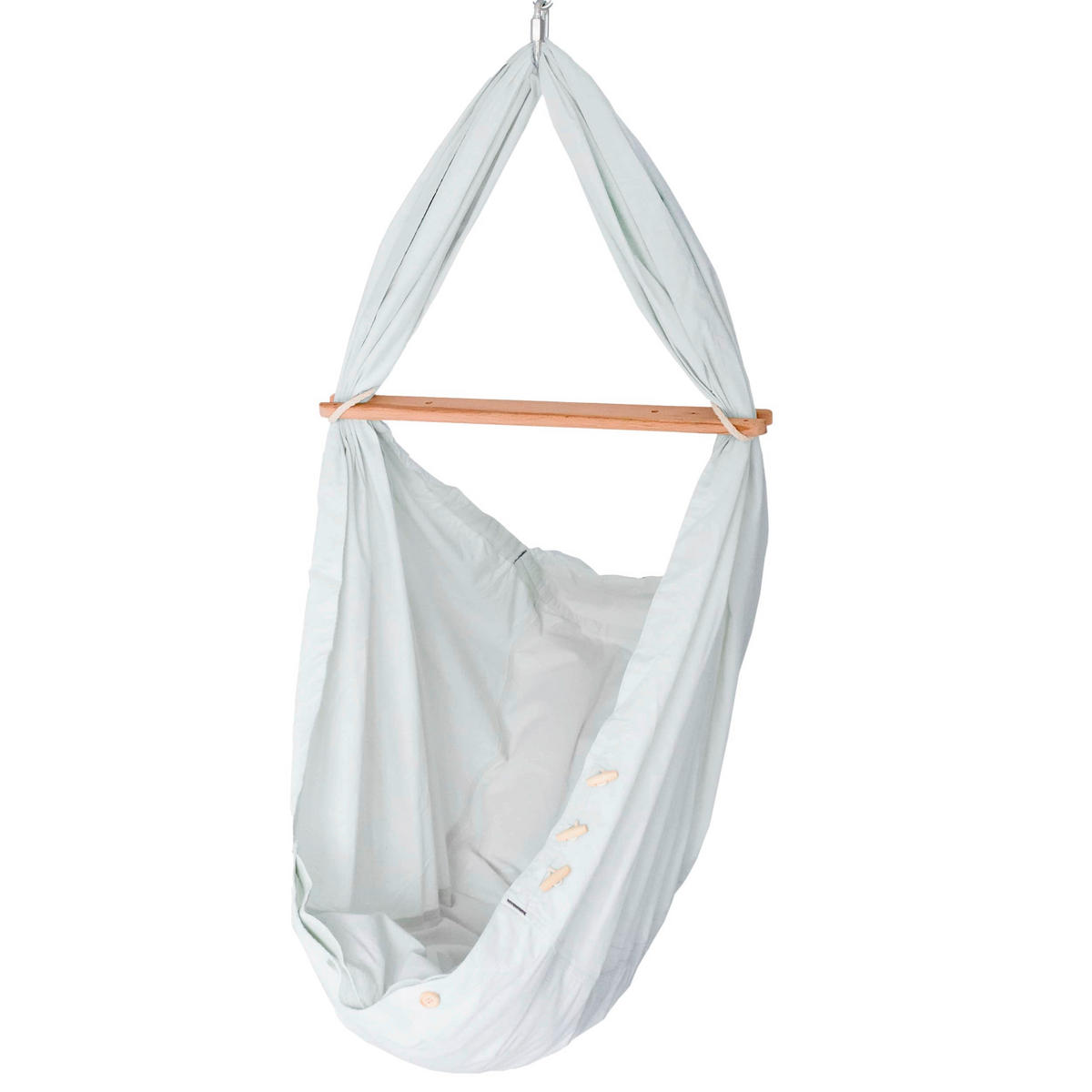 VISEČA MREŽA ZA DOJENČKE  BIO AIRGREY        bela, svetlo siva  - bela/svetlo siva, Basics, kovina/umetna masa (135/194/135cm) - SCHMUSEWOLKE