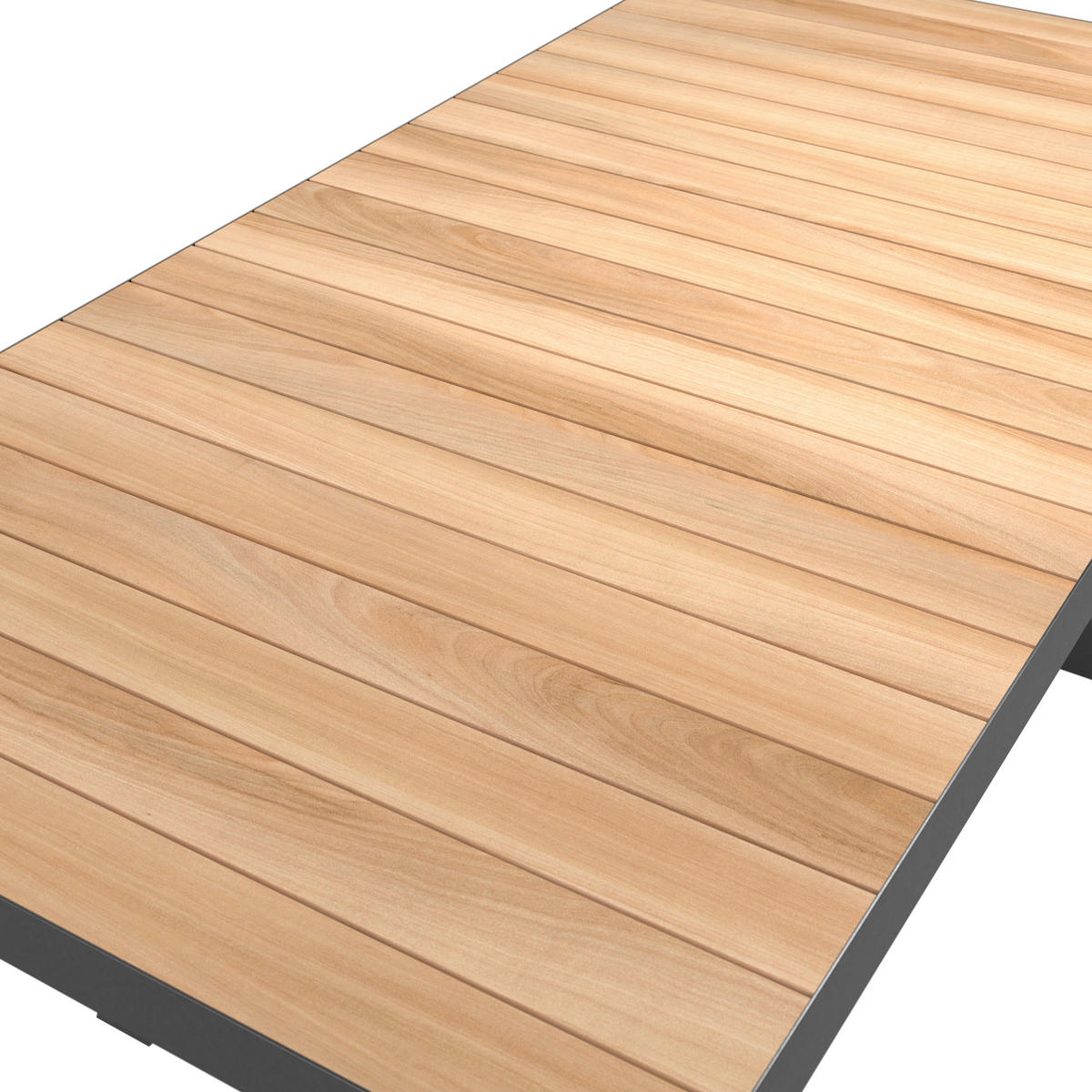 GARTENTISCH 205-265/103/76 cm Holz, Metall rechteckig  - Anthrazit/Teakfarben, Basics, Holz/Metall (205-265/103/76cm) - Siena Garden