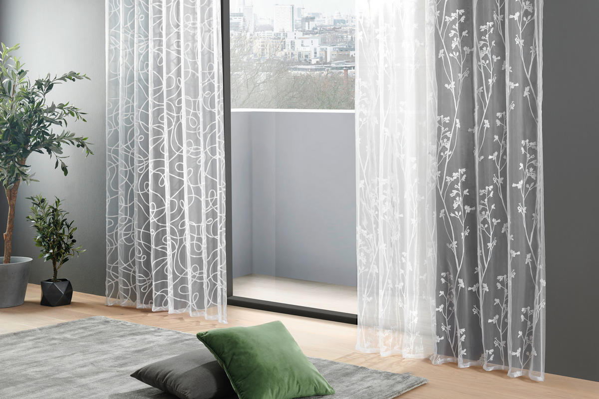 FÜLES FÜGGÖNY áttetsző  - fehér, Konventionell, textil (140/245cm) - Boxxx
