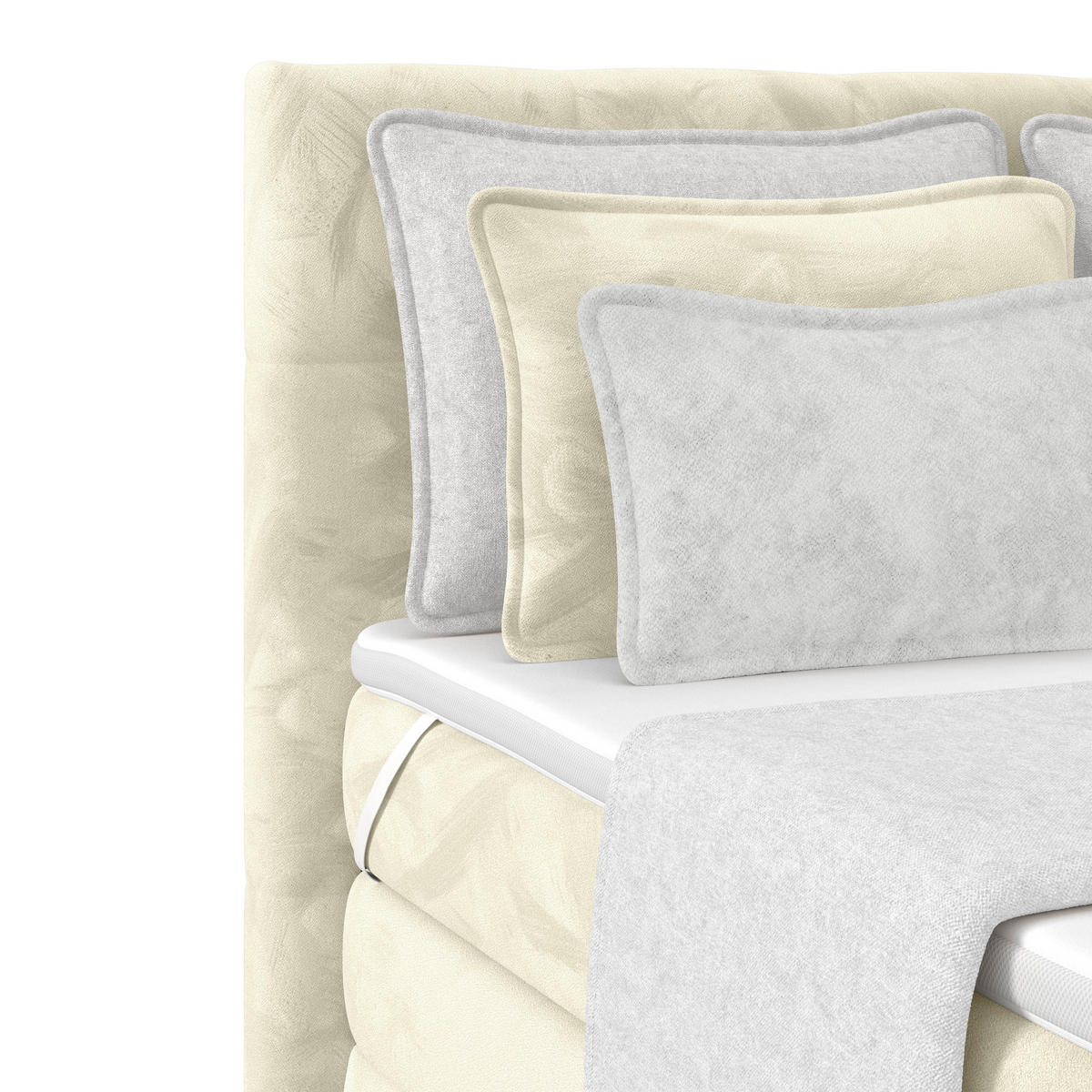 BOXSPRINGBETT 140/200 cm,  in Champagner, gepolstertes Kopfteil, Bettkasten, Topper, Matratzen, H3 + H3 = fest  - Champagner, KONVENTIONELL, Holz/Holzwerkstoff (140/200cm) - Luca Bessoni