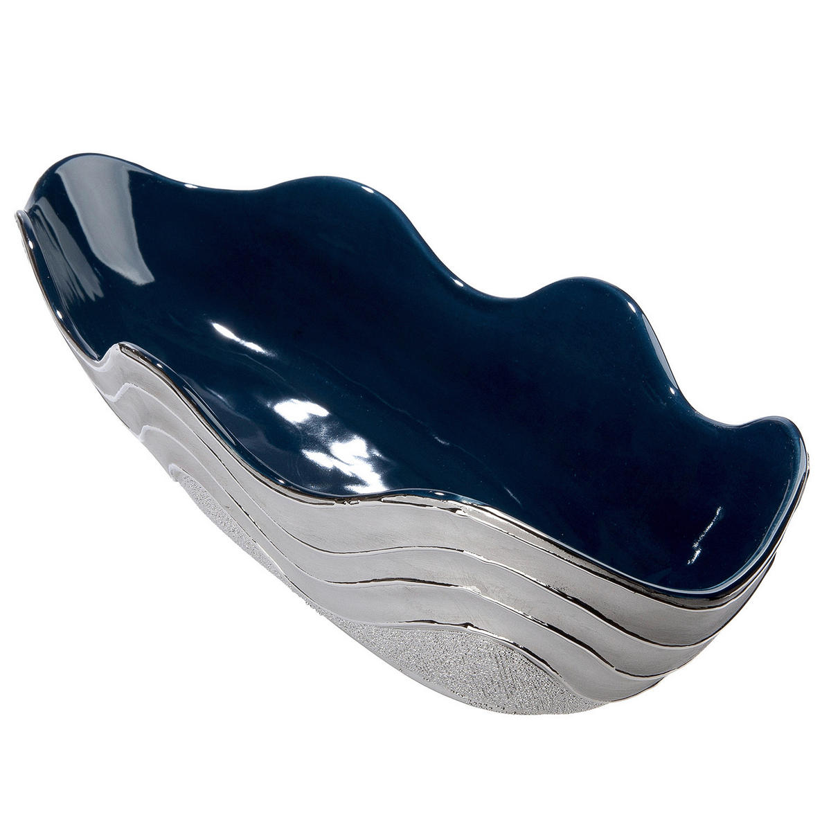 DEKOSCHALE - Blau/Silberfarben, Basics, Keramik (39/9/16cm)
