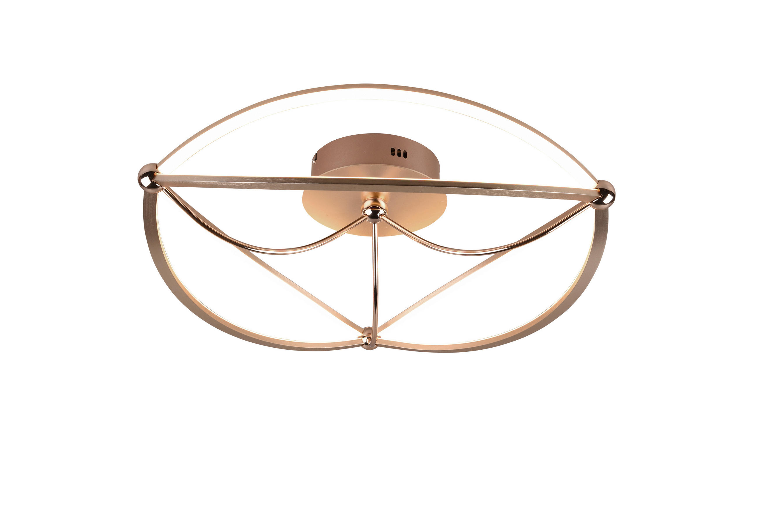 LED PLAFONJERA Charivari  - boja mesinga, Lajfstajl, metal (62/18cm)