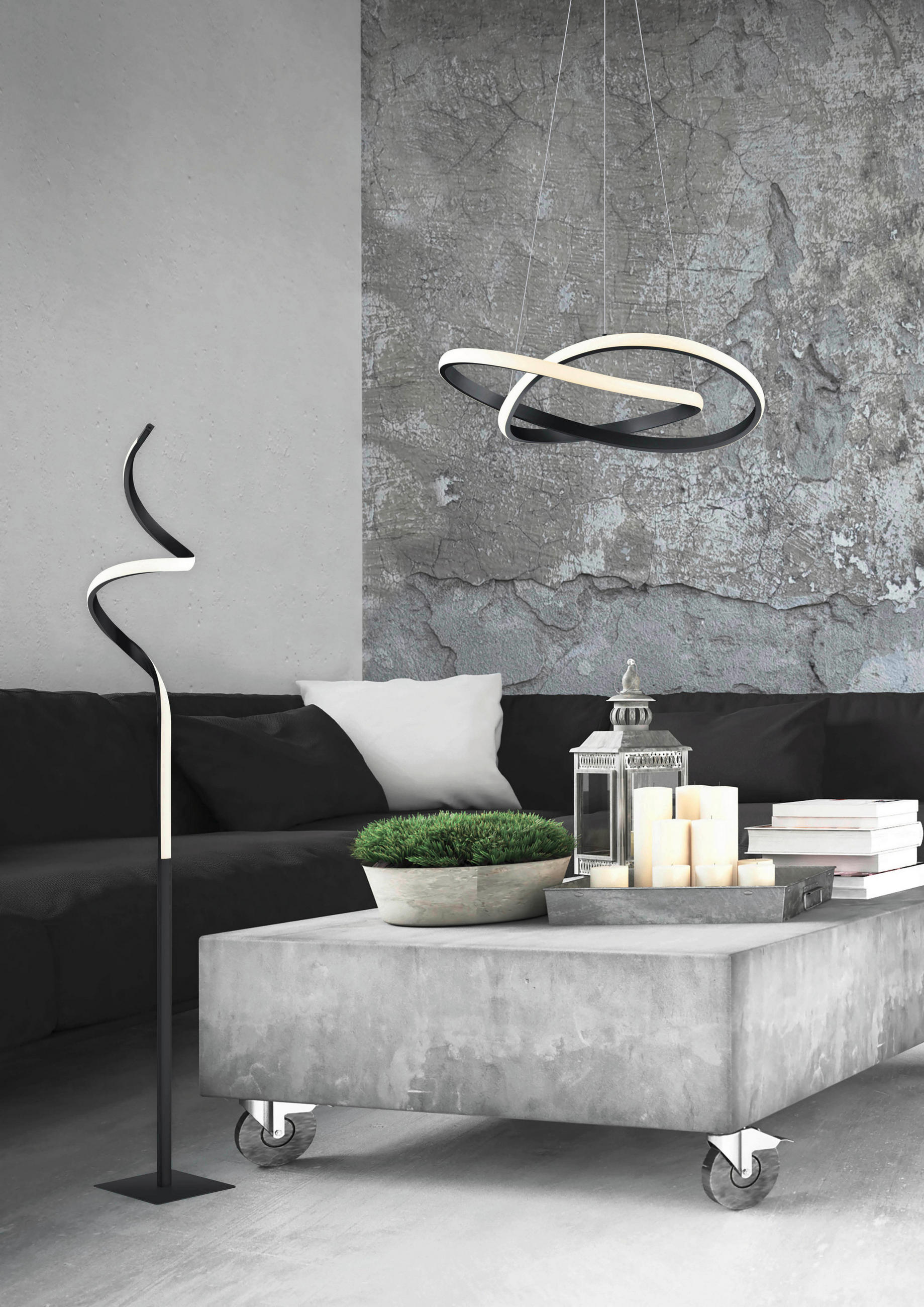 LED-STEHLEUCHTE 20,5/145 cm    - Schwarz/Weiß, Design, Kunststoff/Metall (20,5/145cm)