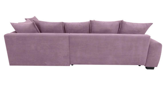 ECKSOFA Lila Cord Rückenkissen, Armlehnenkissen, Bettkasten, Schlaffunktion, Rücken echt, Liegefläche im Originalstoff  - Lila/Schwarz, KONVENTIONELL, Kunststoff/Textil (304/212cm) - Carryhome