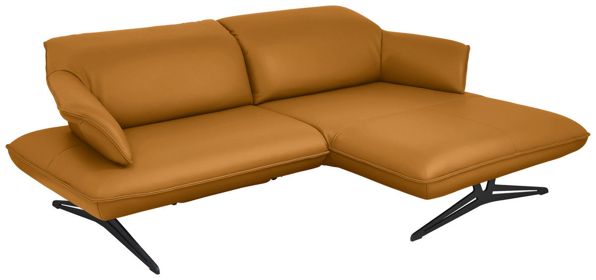 ECKSOFA in Echtleder Goldfarben  - Beige/Goldfarben, Design, Leder/Metall (252/169cm) - Koinor