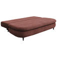 SCHLAFSOFA Simon Plüsch, Webstoff Terracotta  inkl. Rücken echt, Schlaffunktion, Bettkasten, Rückenkissen  - Terracotta/Schwarz, Design, Textil (213/89/105cm) - Novel