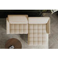 ECKSOFA Beige Flachgewebe Rücken echt, Kopfteilverstellung, Sitztiefenverstellung  - Beige/Schwarz, KONVENTIONELL, Textil/Metall (272/175cm) - Carryhome
