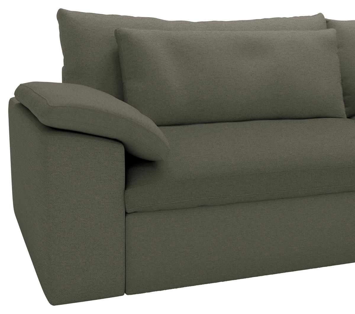 ECKSOFA Flachgewebe Grau  - Schwarz/Grau, Modern, Kunststoff/Textil (306/198cm) - Carryhome