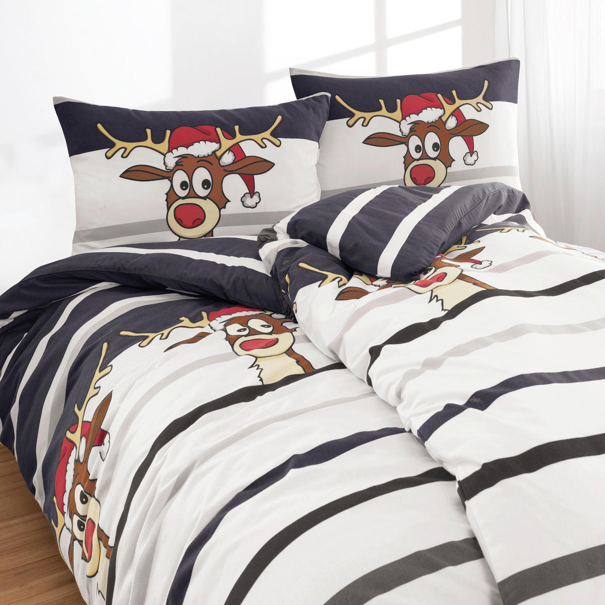 BETTWÄSCHE 4-teilig Flanell 135/200 cm  - Grau, Design, Textil (135/200cm) - Florella