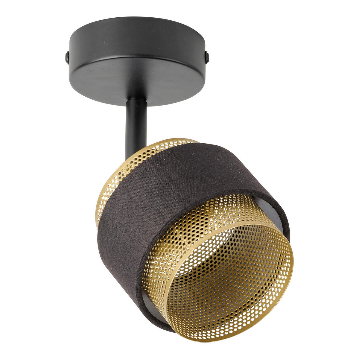 LED-STRAHLER 10/14,5/14,5 cm   - Goldfarben/Schwarz, Basics, Textil/Metall (10/14,5/14,5cm) - Osram
