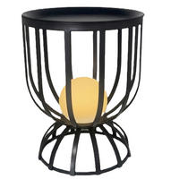 BEISTELLTISCH Schwarz rund  - Schwarz, LIFESTYLE, Kunststoff/Metall (35/45cm)