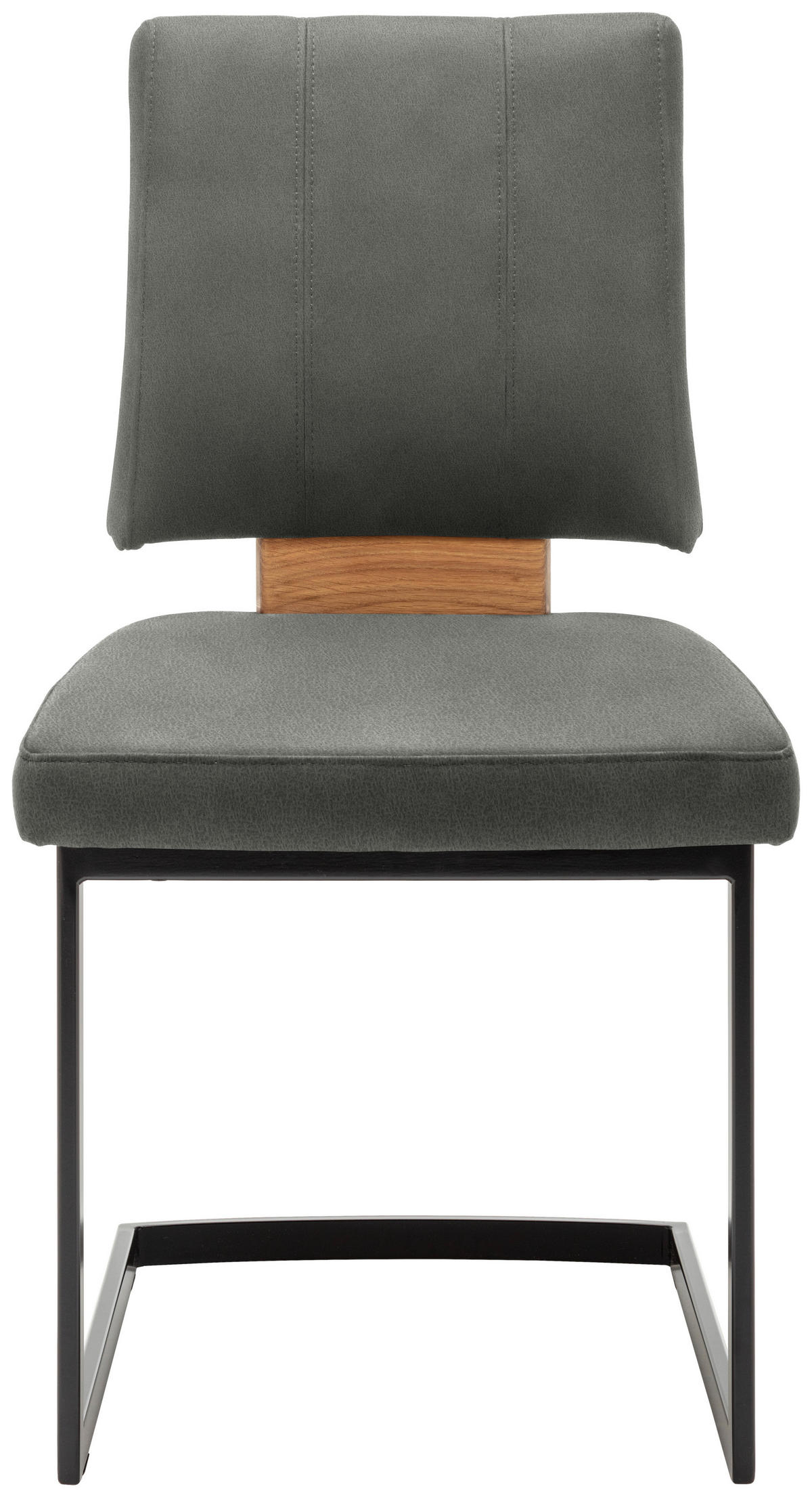 SCHWINGSTUHL  in Stahl Mikrofaser  - Eichefarben/Hellgrau, Design, Holz/Textil (50/88/60cm) - Venda