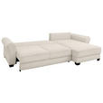 ECKSOFA Creme Cord  - Creme/Schwarz, KONVENTIONELL, Kunststoff/Textil (318/197cm) - Hom`in