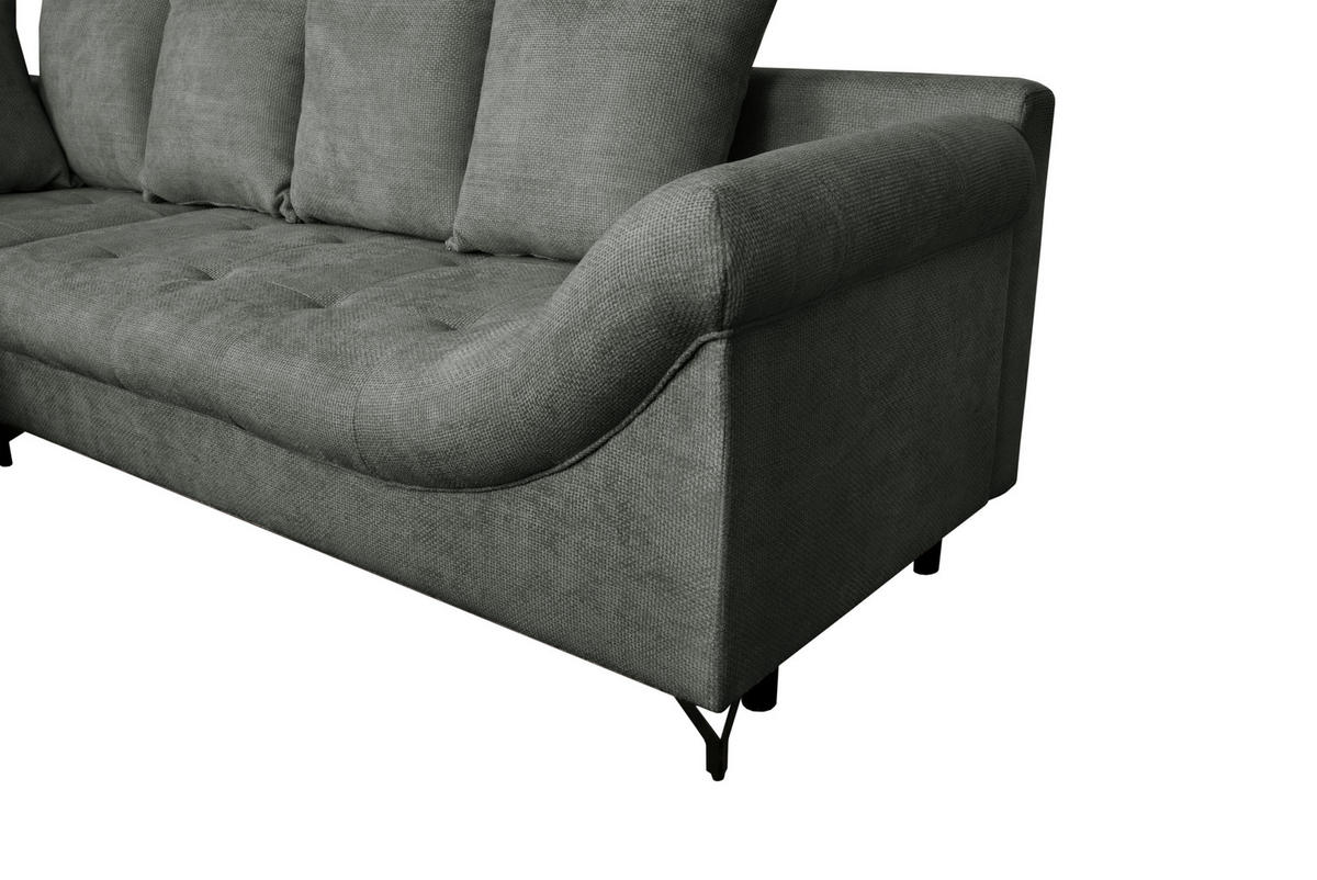 ECKSOFA Anthrazit Struktur  - Anthrazit/Schwarz, KONVENTIONELL, Textil/Metall (194/274cm) - Carryhome