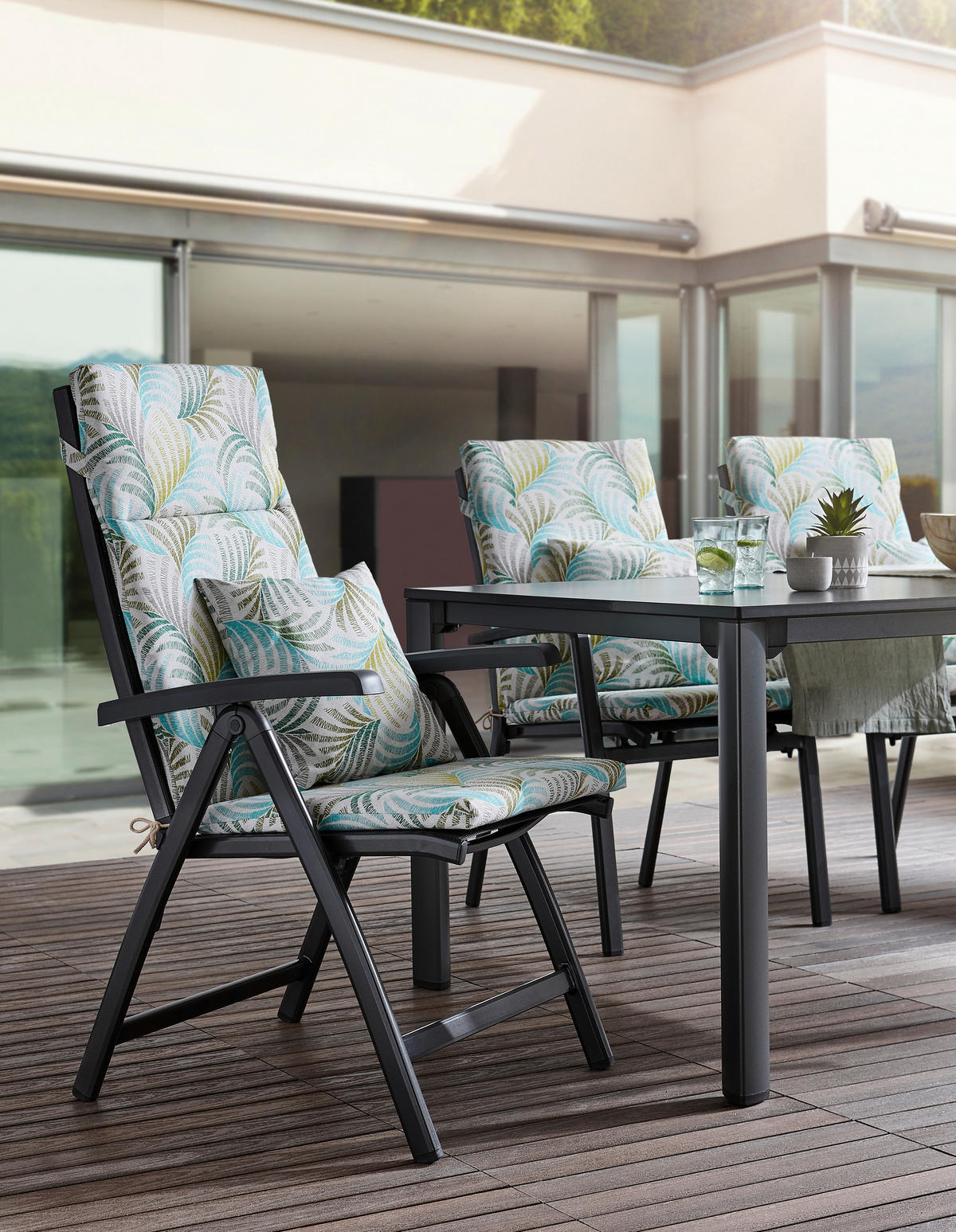 GARTENKLAPPSESSEL in Metall, Textil Anthrazit, Silberfarben  - Anthrazit/Silberfarben, Basics, Kunststoff/Textil (62/109/71cm) - Sieger