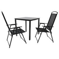 GARTENTISCHGRUPPE   - Anthrazit/Schwarz, Basics, Glas/Metall - Gardenson