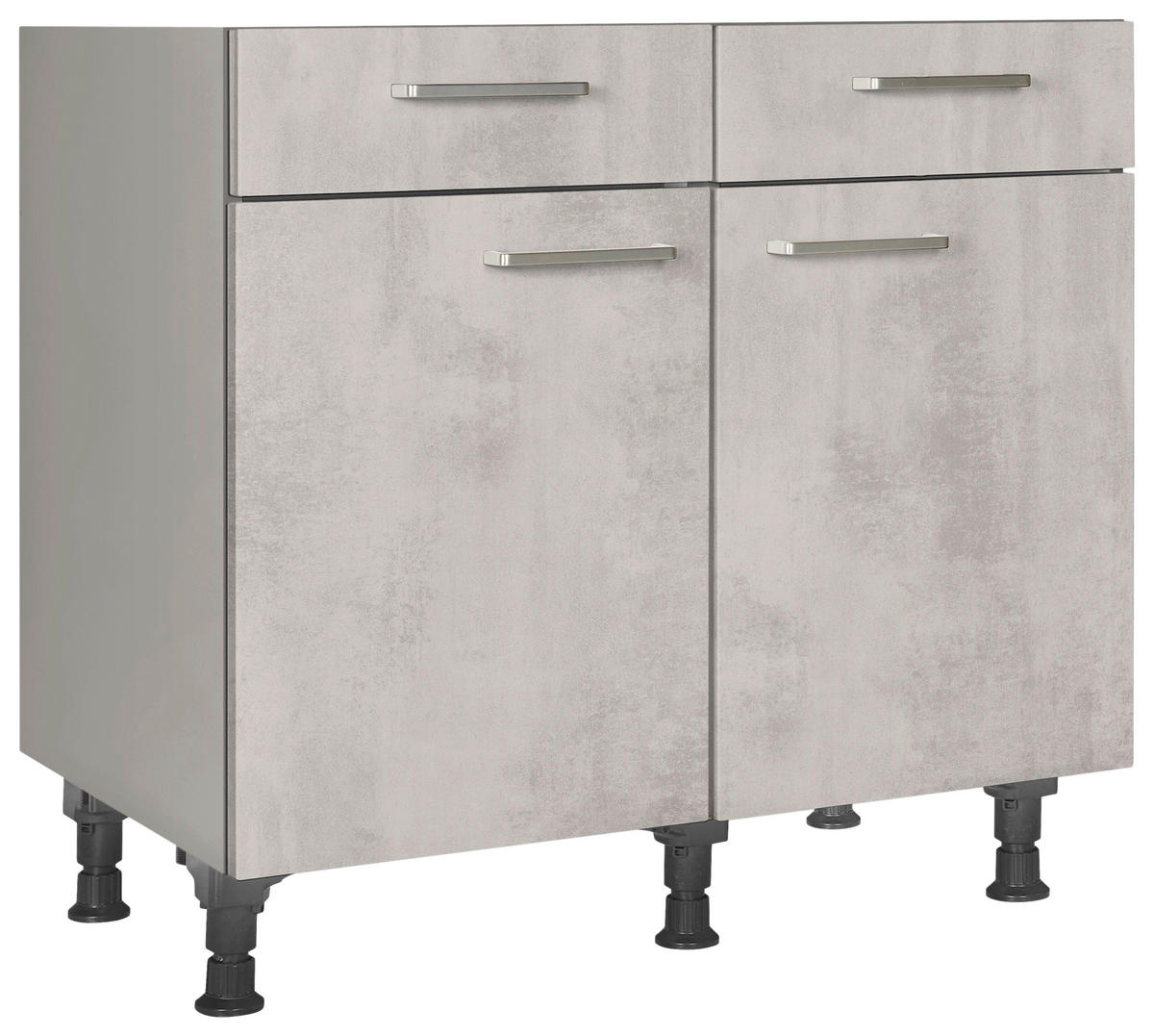 SCHUBKASTENUNTERSCHRANK 90/87/56 cm  in Hellgrau  - Edelstahlfarben/Hellgrau, MODERN, Holzwerkstoff/Metall (90/87/56cm) - Nobilia