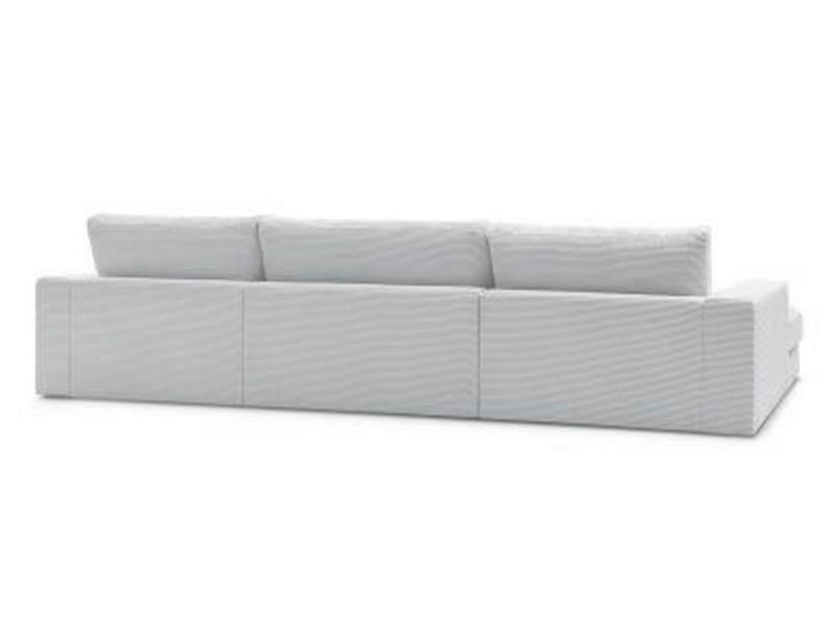 WOHNLANDSCHAFT LEONARD Hellgrau Cord  - Hellgrau/Schwarz, MODERN, Kunststoff/Textil (159/404/159cm)