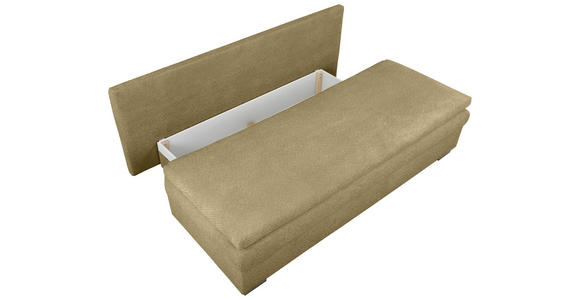 SCHLAFSOFA Struktur Olivgrün Rückenkissen, Armlehnenkissen, Bettkasten, Schlaffunktion, Rücken echt  - Schwarz/Olivgrün, KONVENTIONELL, Kunststoff/Textil (195/93/83cm) - Carryhome