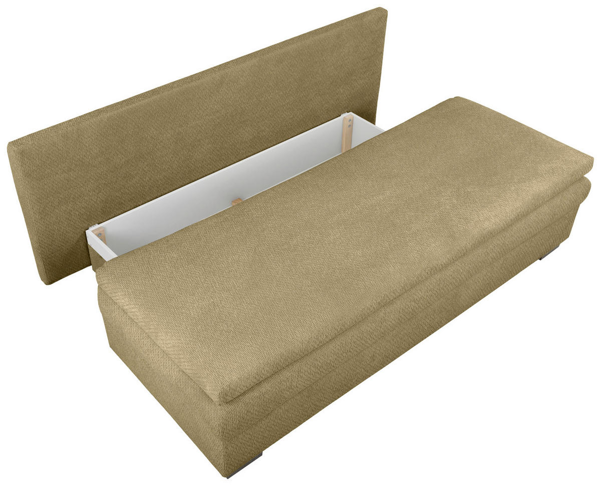 SCHLAFSOFA  mit Liegefunktion, Schlafen auf Sitzhöhe, Rücken echt Struktur Olivgrün  - Schwarz/Olivgrün, KONVENTIONELL, Kunststoff/Textil (195/93/83cm) - Carryhome