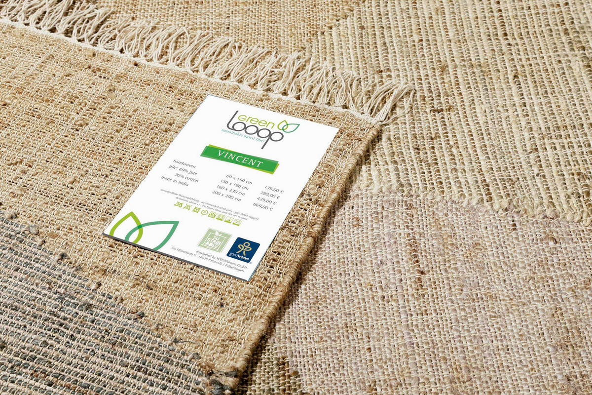 HANDWEBTEPPICH 160/230 cm Vincent Creme, Grau, Sandfarben  - Sandfarben/Creme, Design, Textil (160/230cm)