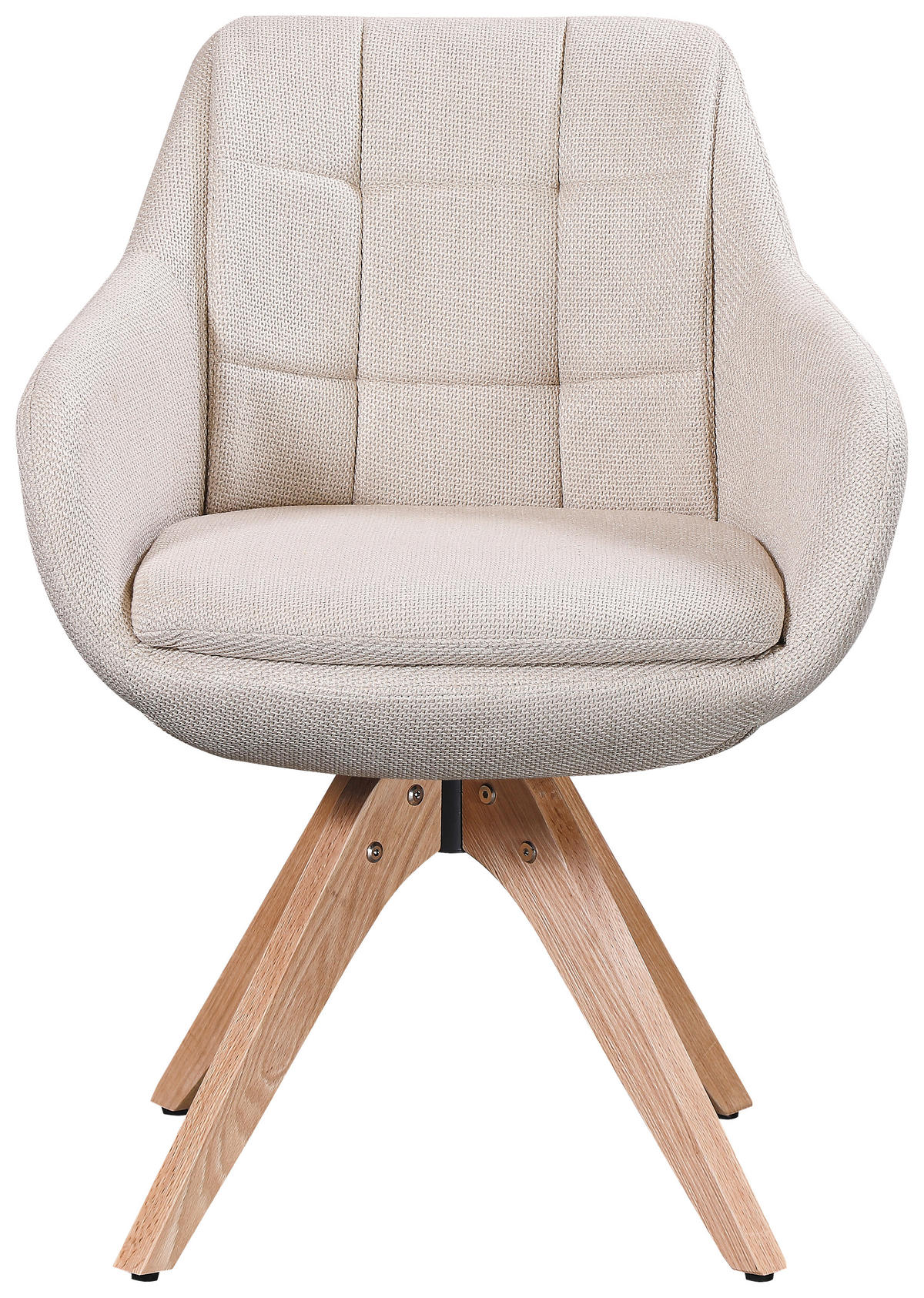 ARMLEHNSTUHL  Sitzfläche 360° drehbar Webstoff  Eichefarben, Beige  - Eichefarben/Beige, Design, Holz/Textil (62/83/61cm) - Novel