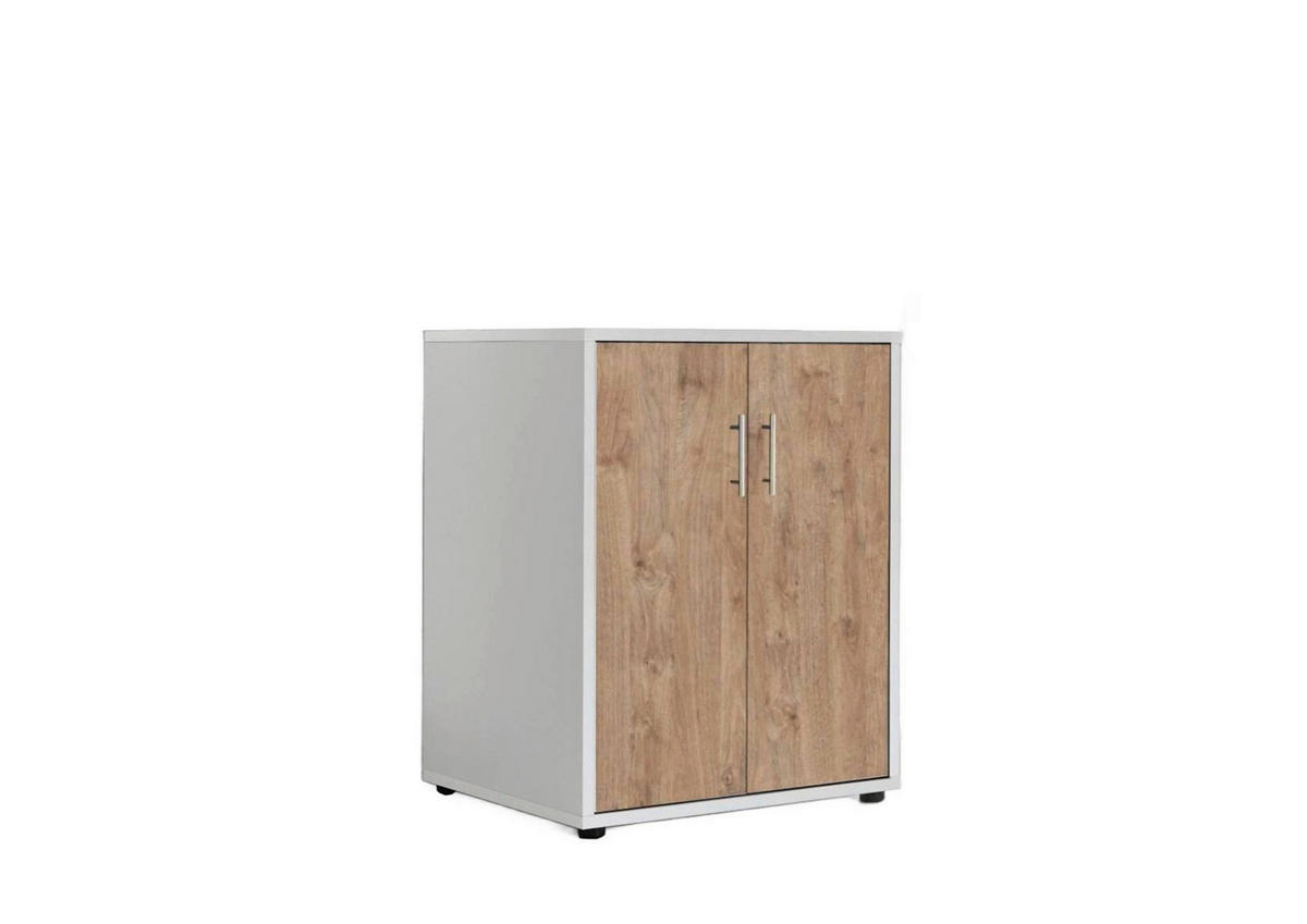AKTENSCHRANK Weiß, Eichefarben  - Eichefarben/Weiß, MODERN, Holzwerkstoff (54/74/50cm) - MID.YOU