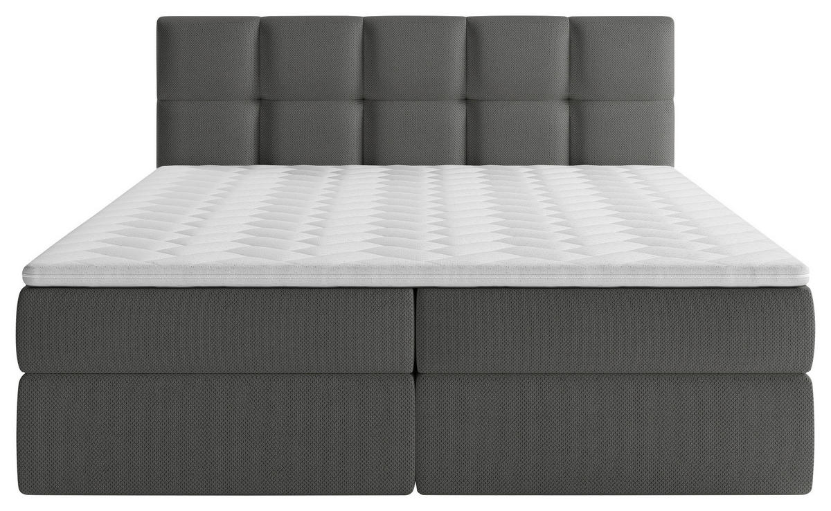 BOXBETT 160/200 cm  in Dunkelgrau  - Dunkelgrau/Schwarz, MODERN, Holz/Kunststoff (160/200cm) - MID.YOU