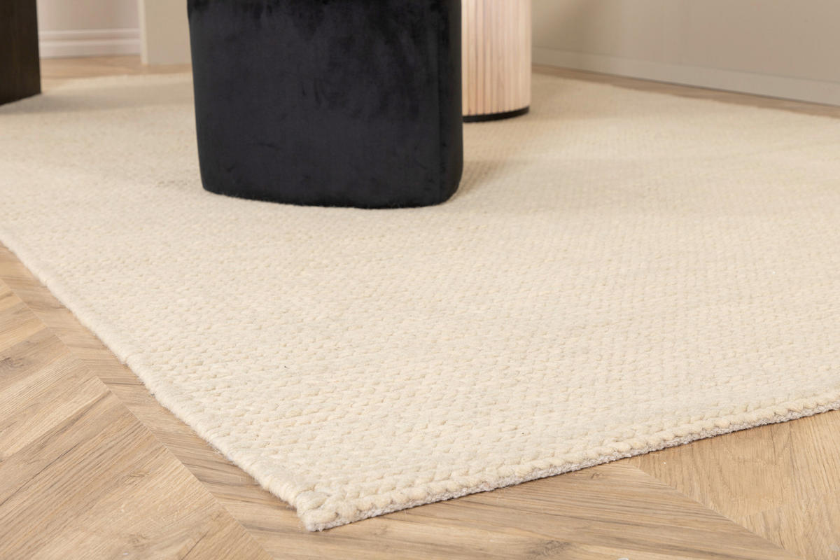 FLACHWEBETEPPICH 160/230 cm Weiß  - Weiß, LIFESTYLE, Textil (160/230cm) - P & B