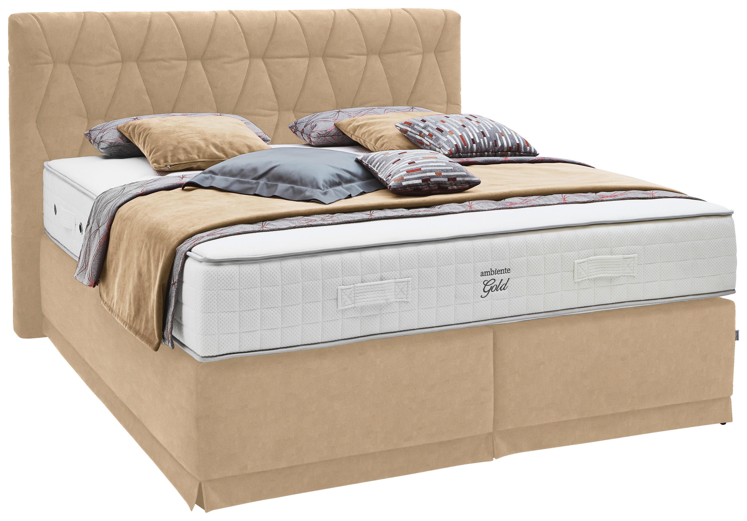 BOXSPRINGBETT 180/200 cm  in Beige  - Beige, KONVENTIONELL, Textil (180/200cm) - Ambiente