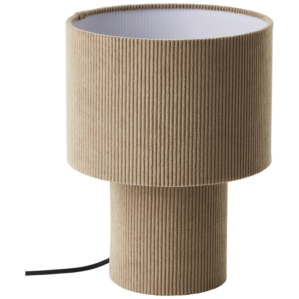 TISCHLEUCHTE - Grau, Basics, Textil/Metall (23/30cm) - Brilliant