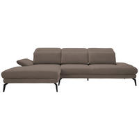 ECKSOFA Webstoff Graubraun  - Graubraun/Schwarz, Design, Textil/Metall (180/289cm) - Stylife