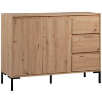 KOMMODE  in 120/87/40 cm  - Schwarz/Eiche Artisan, Design, Holzwerkstoff/Metall (120/87/40cm) - MID.YOU