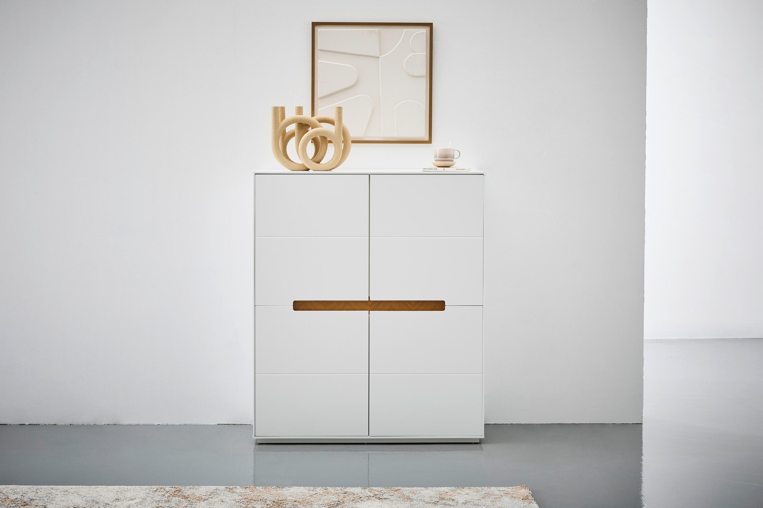 HIGHBOARD  in 103/126/40 cm  - Eichefarben/Weiß, Design, Holzwerkstoff (103/126/40cm) - MID.YOU
