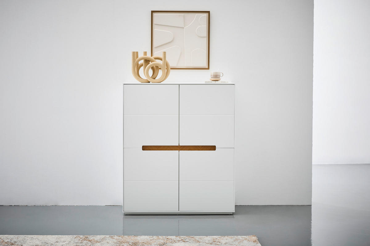 HIGHBOARD  in 103/126/40 cm  - Eichefarben/Weiß, Design, Holzwerkstoff (103/126/40cm) - MID.YOU