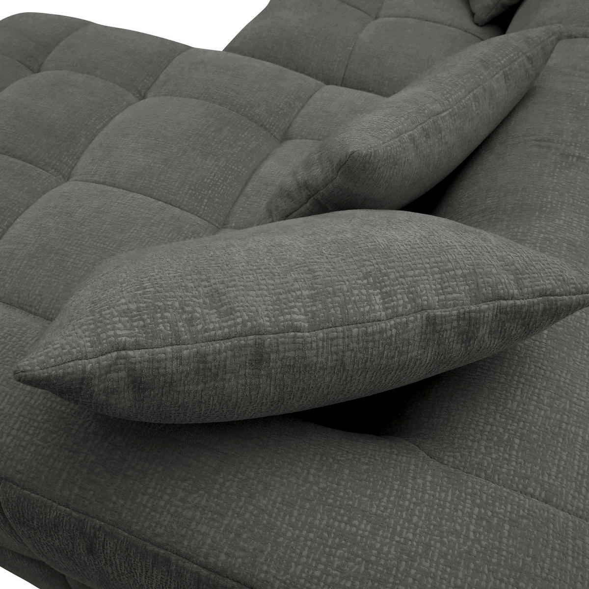 ECKSOFA in Flachgewebe Schwarz  - Schwarz, Konventionell, Kunststoff/Textil (280/170cm) - Carryhome