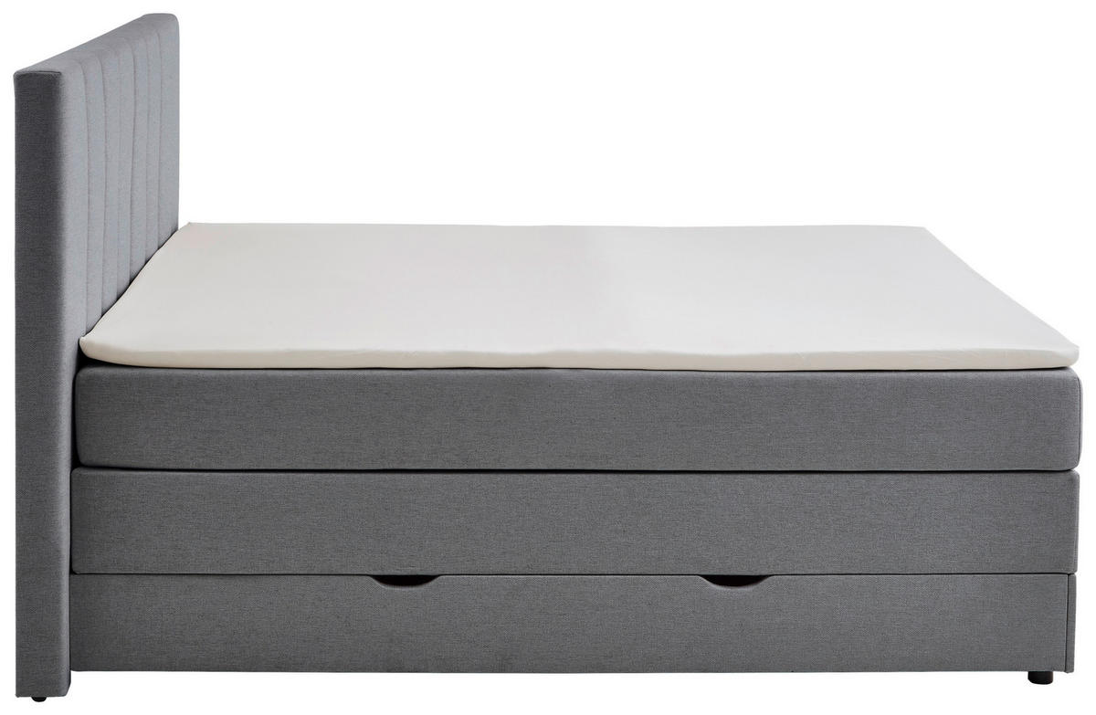 BOXBETT 180/200 cm  in Anthrazit  - Anthrazit/Schwarz, Basics, Holz/Textil (180/200cm) - Boxxx
