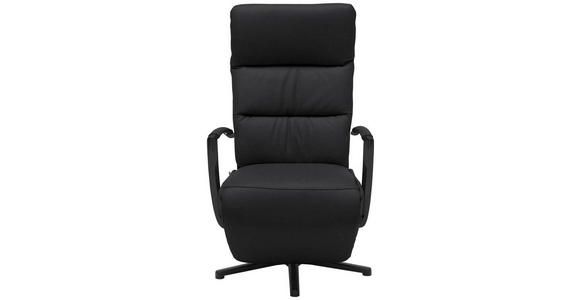RELAXSESSEL in Leder Schwarz - Schwarz, Design, Leder/Metall (64/112/80cm) - Cantus